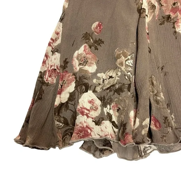 Vintage Jacob A line floral mini Skirt size 7/8 brown floral - Picture 7 of 15